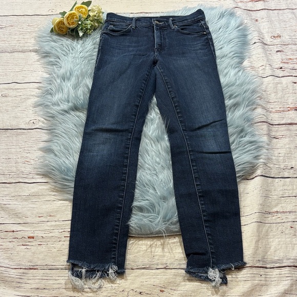 MOTHER The Stunner Ankle Step Fray Skinny Jeans in Disco Dolls Sz 25 - Picture 1 of 11